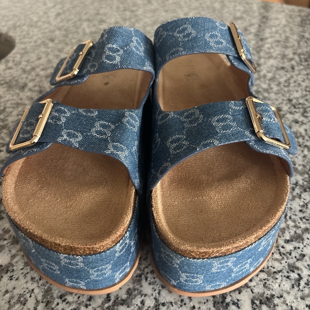 & Other Stories Blue Platform Sandals
